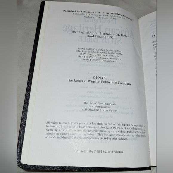 HOLY BIBLE The Original African Heritage Study Bible King James Version - Picture 3 of 16